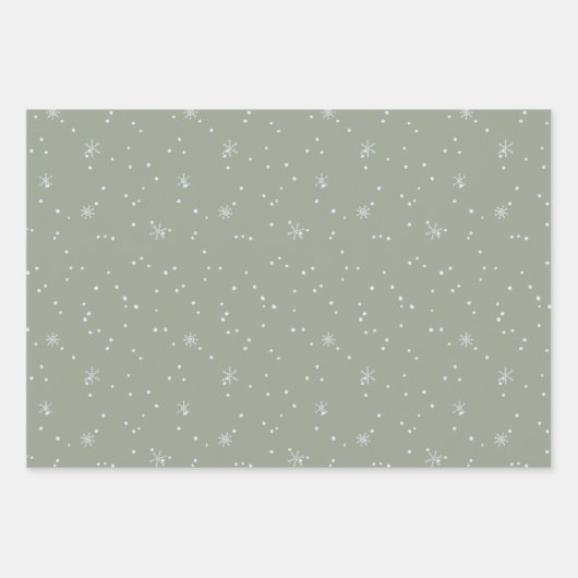 Moderne kerstbomen Sage Olive Green Pattern Inpakpapier Vel (Voorkant 2)