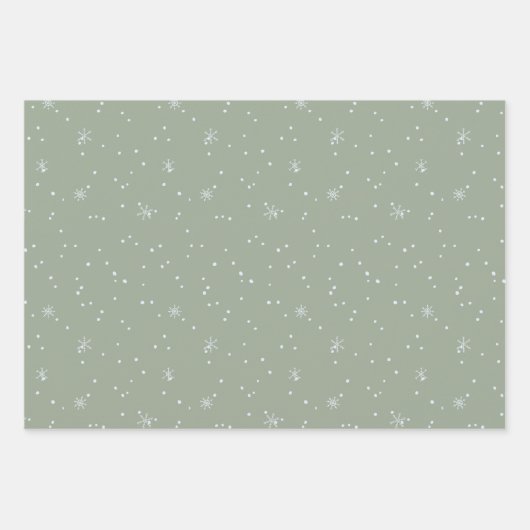 Moderne kerstbomen Sage Olive Green Pattern Inpakpapier Vel (Voorkant 2)