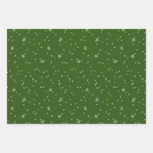 Moderne kerstbomen Sage Olive Green Pattern Inpakpapier Vel (Voorkant 2)