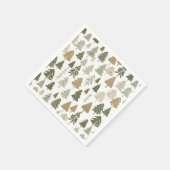 Moderne kerstbomen Sage Olive Green Pattern Servet (Hoek)