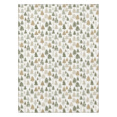 Moderne kerstbomen Sage Olive Green Pattern Tafelkleed (Voorkant)
