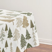 Moderne kerstbomen Sage Olive Green Pattern Tafelkleed (Voorbeeld)