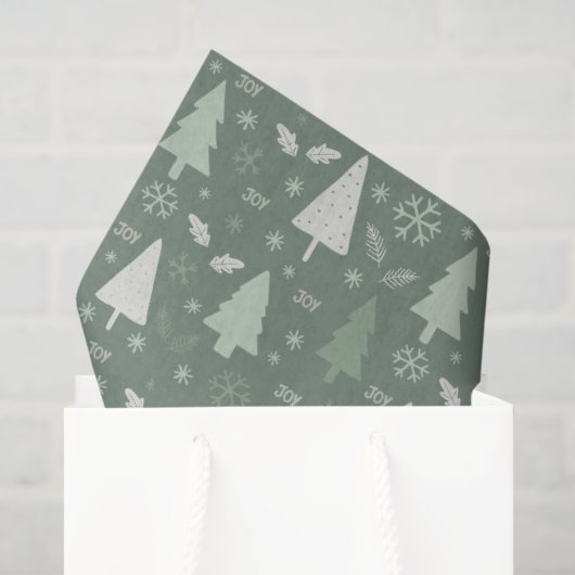 Moderne Kerstbomen Salie Groen Tissuepapier (Cadeauzakje)