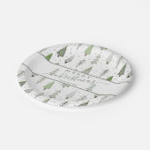 Moderne kerstbomen Script MERRY CHRISTMAS Papieren Bordje (Gekanteld)