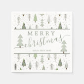 Moderne kerstbomen Script MERRY CHRISTMAS Servet (Voorkant)