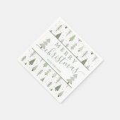 Moderne kerstbomen Script MERRY CHRISTMAS Servet (Hoek)