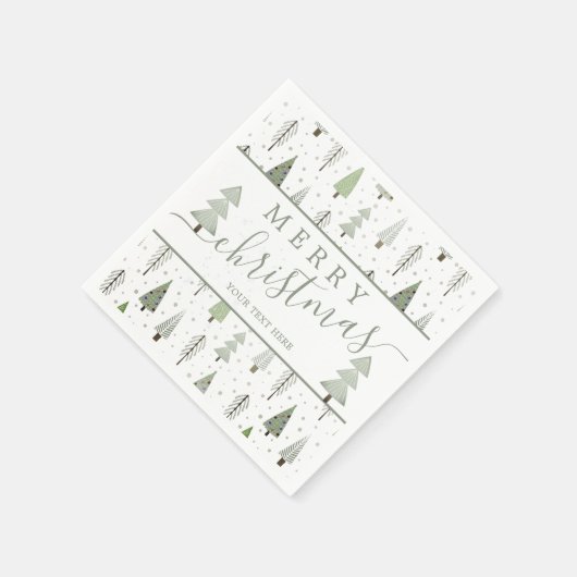 Moderne kerstbomen Script MERRY CHRISTMAS Servet (Hoek)