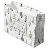 Moderne kerstbomen SEIZOENEN GROETJES Wijze Groot Cadeauzakje (Voorkant Gekanteld)