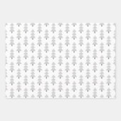 Moderne kerstbomen Silver Grey Pattern Trio Inpakpapier Vel (Voorkant 3)
