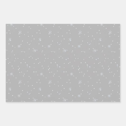 Moderne kerstbomen Silver Grey Pattern Trio Inpakpapier Vel (Voorkant 2)