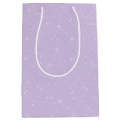 Moderne Kerstbomen Sneeuwvlok Lavendel Wit Medium Cadeauzakje (Voorkant)