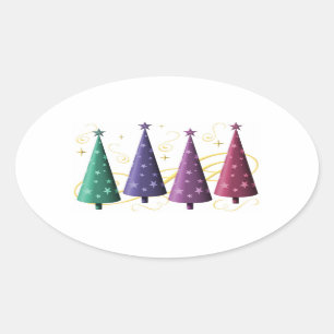 Moderne kerstbomen Stickers
