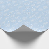 Moderne kerstbomen stijlvolle baby Blue Cadeaupapier (Hoek)