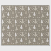 Moderne kerstbomen Taupe Cadeaupapier (Vlak)