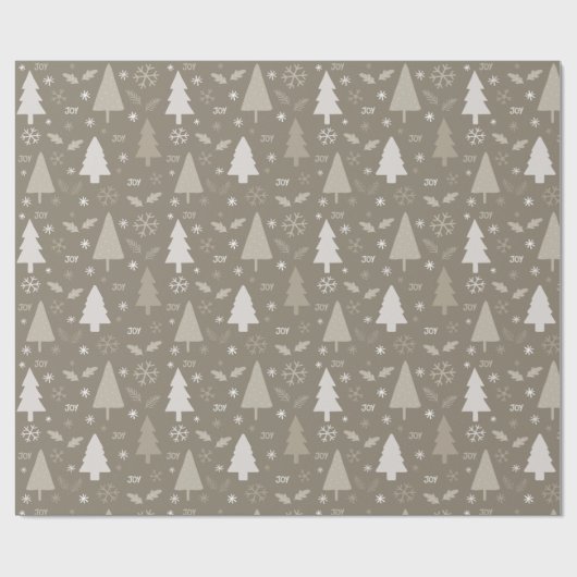 Moderne kerstbomen Taupe Cadeaupapier (Vlak)