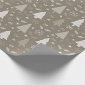 Moderne Kerstbomen Taupe Cadeaupapier (Hoek)
