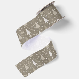 Moderne Kerstbomen Taupe Satijnen Lint