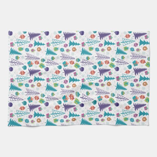 Moderne kerstbomen theedoek (Horizontaal)