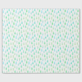 Moderne kerstbomen Turquoise Blue Pattern Cadeaupapier (Vlak)