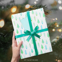 Moderne kerstbomen Turquoise Blue Pattern