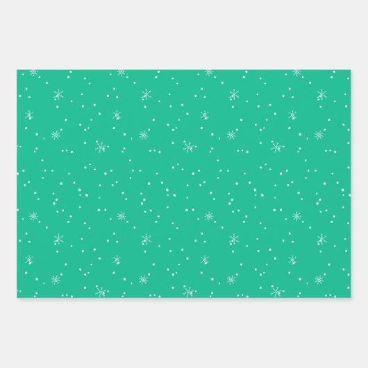 Moderne kerstbomen Turquoise Blue Pattern Trio Inpakpapier Vel (Voorkant 2)
