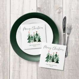 Moderne kerstbomen Typografie Servet
