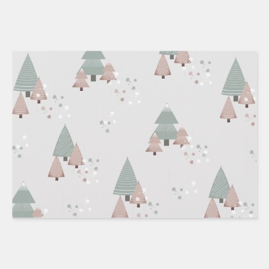 Moderne kerstbomen — Verpakkingspapier Inpakpapier Vel (Voorkant 3)