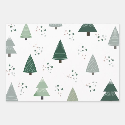Moderne kerstbomen — Verpakkingspapier Inpakpapier Vel (Voorkant)