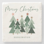 Moderne kerstbomen voor feestdagen stenen onderzetter (Voorkant)