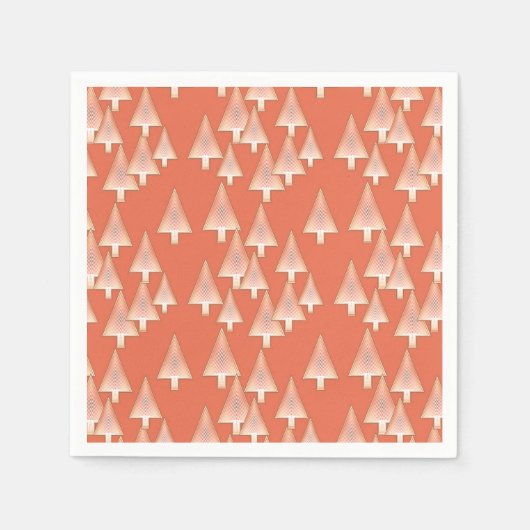 Moderne kerstbomen voor metalen - koper en roest servetten (Voorkant)