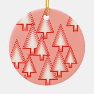 Moderne kerstbomen voor metalen - koraal sinaasapp keramisch ornament