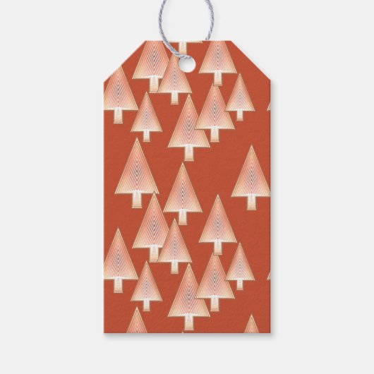 Moderne kerstbomen voor metalen - roest en koper cadeaulabel (Voorkant)