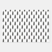 Moderne kerstbomen voor zwarte en gouden kerst inpakpapier vel (Voorkant 2)