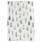 Moderne kerstbomen VROLIJK KERSTSCRIPT Wijze Medium Cadeauzakje (Achterkant)