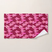 Moderne kerstbomen, wijn en roze bad handdoek (Handdoek)