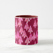 Moderne kerstbomen, wijn en roze mok (Midden)