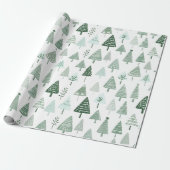 Moderne kerstbomen wit en groen cadeaupapier (Uitgerold)