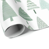 Moderne kerstbomen wit en groen cadeaupapier (Rol Hoek)