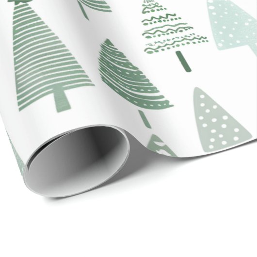 Moderne kerstbomen wit en groen cadeaupapier (Rol Hoek)