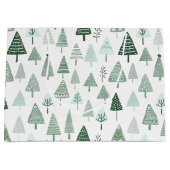 Moderne kerstbomen wit en groen groot cadeauzakje (Voorkant)