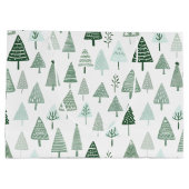 Moderne kerstbomen wit en groen groot cadeauzakje (Achterkant)