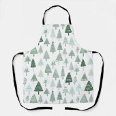 Moderne kerstbomen Wit en groen Schort (Voorkant)