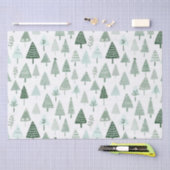 Moderne kerstbomen wit en groen tissuepapier (Craft)