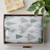 Moderne kerstbomen wit en groen tissuepapier (Geschenk)