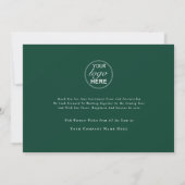Moderne Kerstbomen Zakelijk Logo Groen Feestdagenkaart (Achterkant)