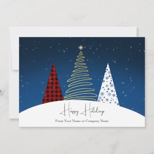 Moderne Kerstbomen Zakelijke Feestdagen Feestdagenkaart (Voorkant)