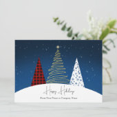 Moderne Kerstbomen Zakelijke Feestdagen Feestdagenkaart (Staand voorkant)