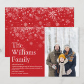 Moderne kerstboodschap voor familie feestdagenkaart (Voorkant / Achterkant)