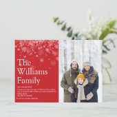 Moderne kerstboodschap voor familie feestdagenkaart (Staand voorkant)