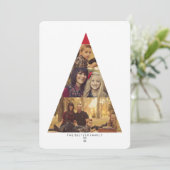 Moderne kerstboom 3 Fotovakantie groet Feestdagenkaart (Staand voorkant)